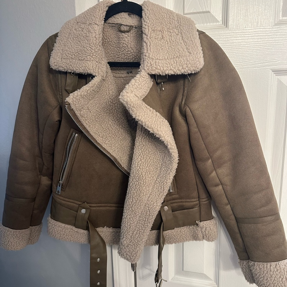 Commense Tan Aviator Jacket